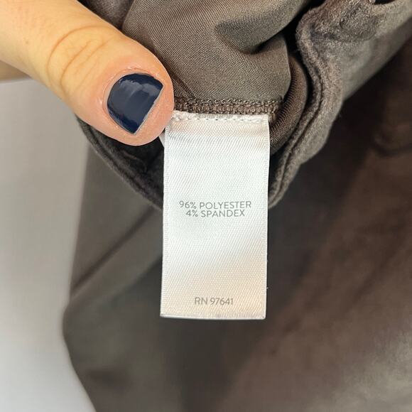 J. JILL  18 Taylor Luxe Faux Suede Ankle Pants Straight Leg Zip Fly Mocha Brown - Picture 9 of 11